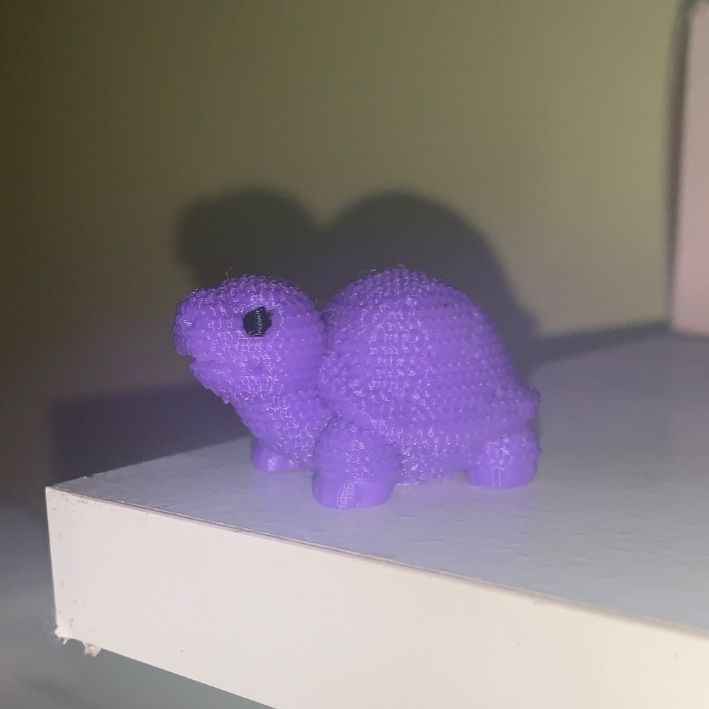 Purple Knitted Effect Cute Baby Turtle Toy Figurine